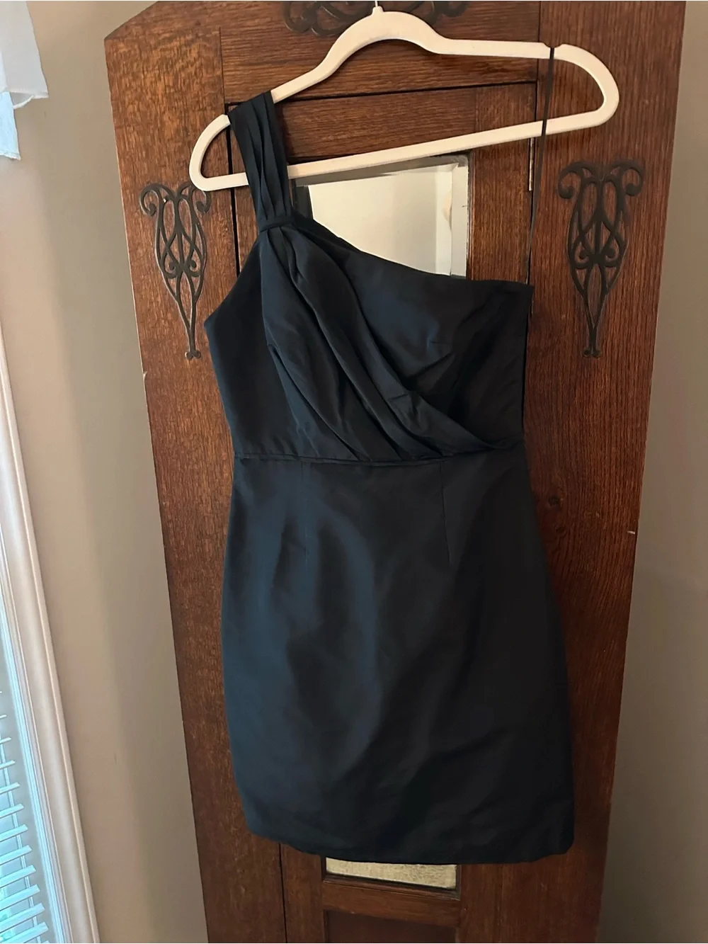 J. Crew Silk One-Shoulder Little Black Dress Wedding Bridesmaid Cocktail Size 4